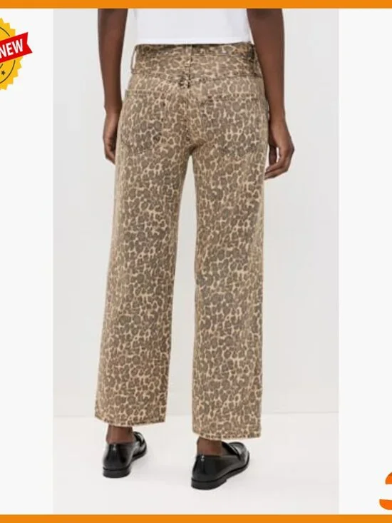 Mid-Rise Wide Leg Ankle Jeans, Non-Stretch Denim, Runs Large - Picture 3 of 6